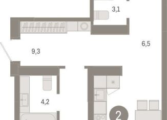 Продаю двухкомнатную квартиру, 72.1 м2, Новосибирск