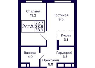 Продажа 2-ком. квартиры, 38.9 м2, Новосибирск, Красносельская улица, метро Берёзовая роща