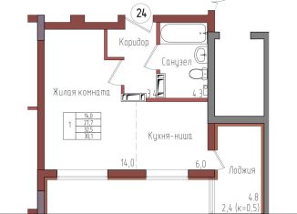 Продается квартира студия, 30.1 м2, Калининград, Центральный район