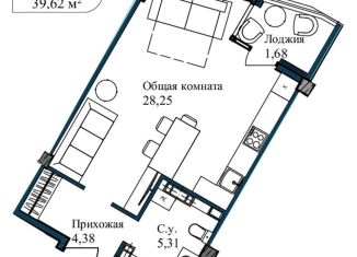 Продаю однокомнатную квартиру, 41.3 м2, Севастополь, улица Лётчиков, 10