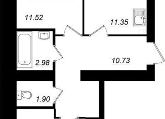 Продажа 2-комнатной квартиры, 54.1 м2, Татарстан, жилой комплекс Радужный-2, с8