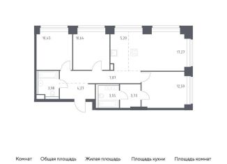 Продажа 3-ком. квартиры, 79.6 м2, Москва, ЗАО, жилой комплекс Нова, к1