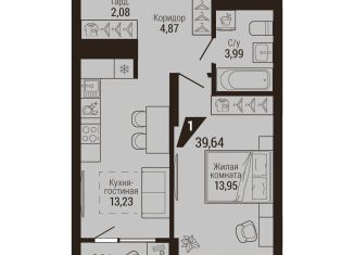 Продаю 1-комнатную квартиру, 41.2 м2, Екатеринбург