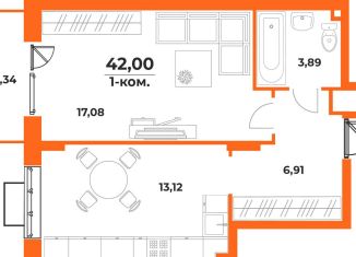 Продам 1-ком. квартиру, 42 м2, Хабаровск