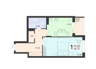 Продам 1-ком. квартиру, 46.4 м2, Воронежская область, улица Независимости, 78Бк1