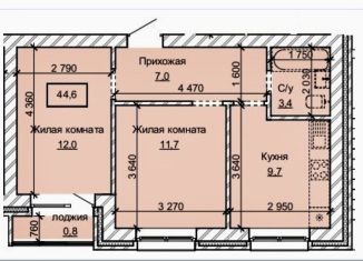 Продается 2-ком. квартира, 44.6 м2, Барнаул, Центральный район