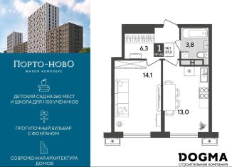 Продается однокомнатная квартира, 37.2 м2, Новороссийск