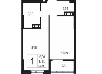 Продажа 1-комнатной квартиры, 43 м2, Волгоград, Дзержинский район, бульвар 30-летия Победы, 30