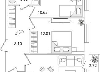 Продаю 2-ком. квартиру, 53.6 м2, Санкт-Петербург, улица Тамбасова, 5Н