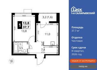 Продажа 1-комнатной квартиры, 37.7 м2, Наро-Фоминский городской округ, Киевское шоссе, с1