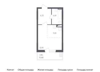 Продам квартиру студию, 31.7 м2, посёлок Жилино-1, 2-й квартал, 1к1