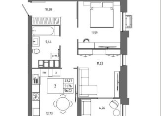 Продаю 2-ком. квартиру, 56 м2, Волгоград, Дзержинский район