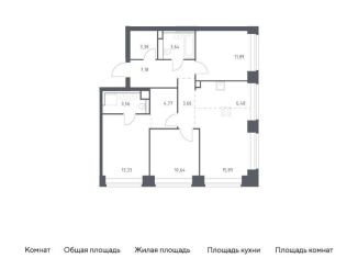 Продам 3-комнатную квартиру, 84.4 м2, Москва, ЗАО, жилой комплекс Нова, к1