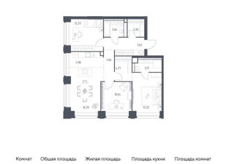 Трехкомнатная квартира на продажу, 85.4 м2, Москва, жилой комплекс Нова, к3