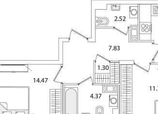 Продажа двухкомнатной квартиры, 54.5 м2, Санкт-Петербург, улица Тамбасова, 5Н