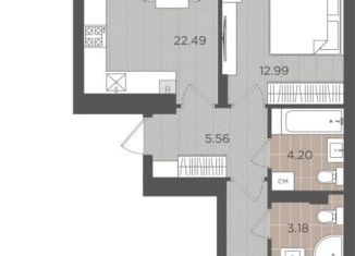 Продается 2-ком. квартира, 66.8 м2, Калининградская область, Батальная улица, 65Б