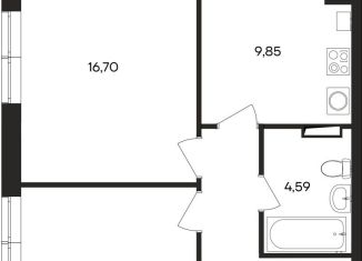 Продается 2-ком. квартира, 53.1 м2, поселок городского типа Заозерное