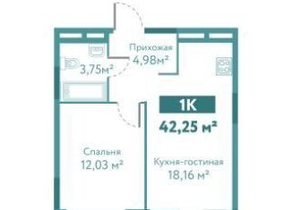 Продам 1-ком. квартиру, 42.3 м2, Тюменская область, улица Павла Никольского, 10к1блок2