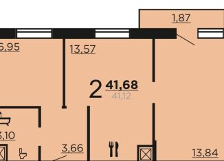 Продаю двухкомнатную квартиру, 41.7 м2, Волгоград, Кировский район, улица Гаря Хохолова, 3