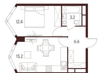 Продажа однокомнатной квартиры, 37.4 м2, Москва, станция Зорге