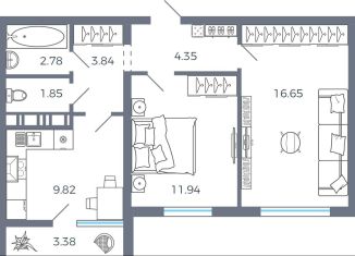 Продажа 2-ком. квартиры, 54.6 м2, село Николаевка