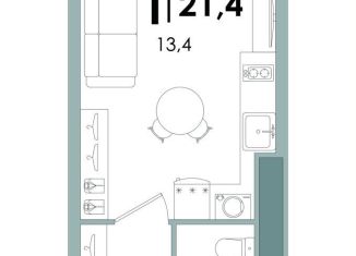Продажа квартиры студии, 21.4 м2, Тверь, Московский район