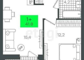 Продается 1-комнатная квартира, 41.8 м2, Тюмень, Калининский округ, улица Василия Малкова, 17