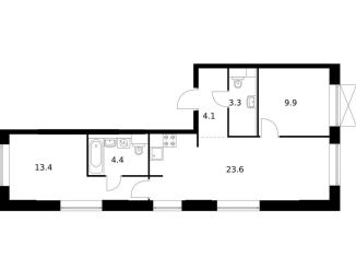 Продается двухкомнатная квартира, 58.7 м2, Хабаровск