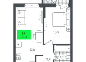 Продаю однокомнатную квартиру, 40.4 м2, Тюмень, Калининский округ