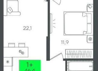 Продам однокомнатную квартиру, 46.4 м2, Тюмень, Калининский округ