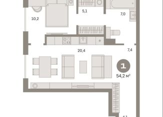 Продам 1-комнатную квартиру, 54.2 м2, Москва, Бутырский район