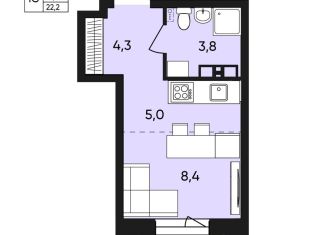 Продам квартиру студию, 22.2 м2, Пермь, Орджоникидзевский район, Белозёрская улица, 30А