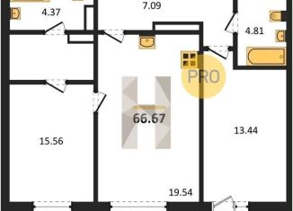 Продаю двухкомнатную квартиру, 66.6 м2, Воронеж, Ленинский район