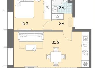 Продаю 1-комнатную квартиру, 36.3 м2, Москва, Даниловский район, жилой комплекс Зиларт, 18/19/27