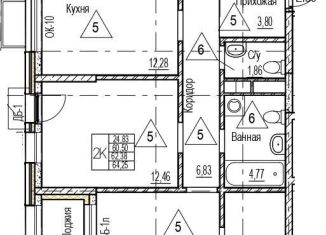 Продажа 2-ком. квартиры, 62.4 м2, Воронеж, Железнодорожный район, набережная Чуева, 7