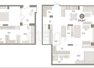 Продаю 2-комнатную квартиру, 174.8 м2, Тюмень