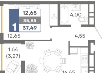 Продается 1-ком. квартира, 37.5 м2, Крым