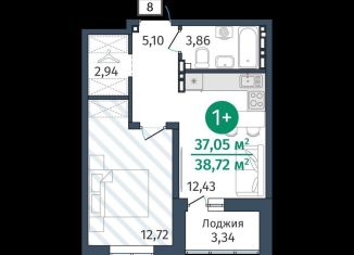 Продажа однокомнатной квартиры, 37.1 м2, деревня Дударева