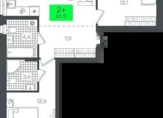 2-комнатная квартира на продажу, 61.1 м2, Тюмень, Калининский округ