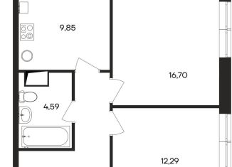 Продам 2-ком. квартиру, 52.4 м2, поселок городского типа Заозерное