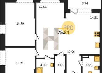 Продажа двухкомнатной квартиры, 75.8 м2, Воронеж, Коминтерновский район