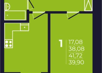 1-комнатная квартира на продажу, 39.9 м2, Уфа, Ленинский район