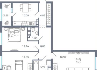 Продаю 3-комнатную квартиру, 72.6 м2, село Николаевка