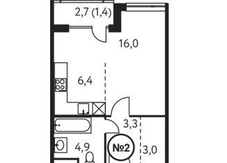 Продажа 1-ком. квартиры, 33.7 м2, Москва, Винницкая улица, 8к2, ЖК Настоящее