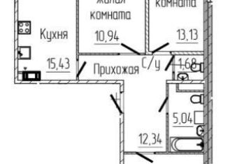 Продается трехкомнатная квартира, 74.8 м2, Ленинградская область, Центральная улица, 13