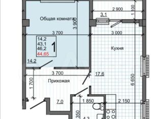 Продаю 1-ком. квартиру, 46 м2, село Мирное, Щедрая улица, 3