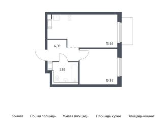 Продается 1-комнатная квартира, 34.3 м2, Ленинградская область, жилой комплекс Квартал Торики, к1.1