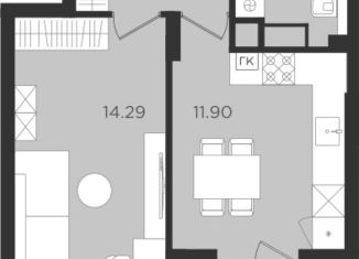 Продается 1-комнатная квартира, 37.2 м2, Калининград, Ленинградский район, улица Старшины Дадаева, 55