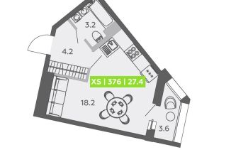 Продается квартира студия, 27.4 м2, Санкт-Петербург