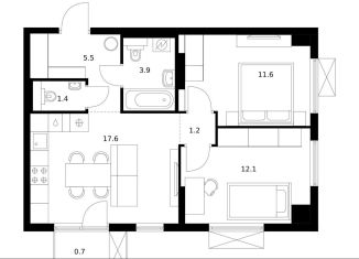 Продажа 2-ком. квартиры, 54 м2, Москва, ЮЗАО